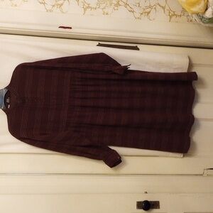gil aimbez for genre dress, light wool, brown plaid, size 10, Vintage